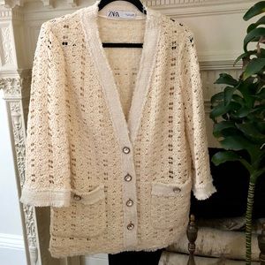 Chanel-like Woven Cardigan by Zara